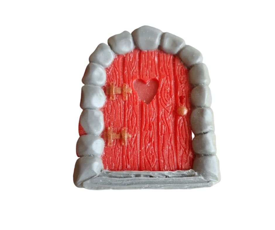 Red resin fairy door
